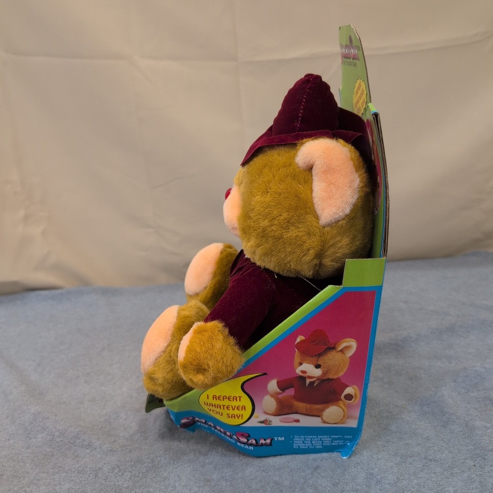 Smart Sam The Talking Bear Vintage Plush Burgundy Hip Yick International 8601 - Picture 5 of 5